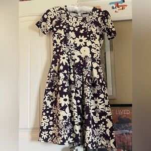 Lularoe Disney Cruella Dress - Purple and Cream. This dress has pockets!